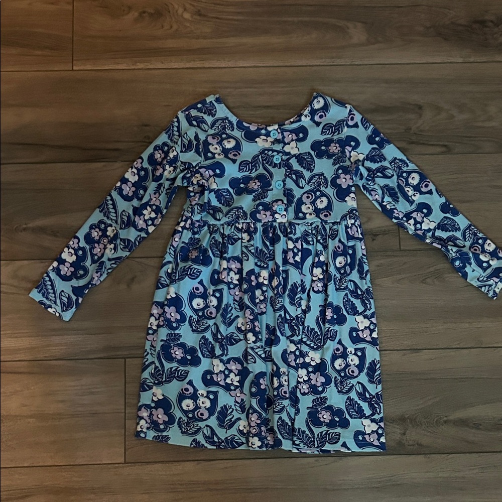 Hanna Andersson Blue and White Long Sleeve Sundress